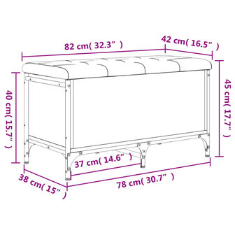 Opbergbankje 82x42x45 cm bewerkt hout sonoma eikenkleurig 8721012163461 10