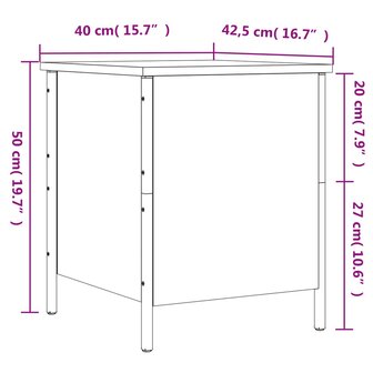 Opbergbankje 40x42,5x50 cm bewerkt hout sonoma eikenkleurig 8721012340602 12