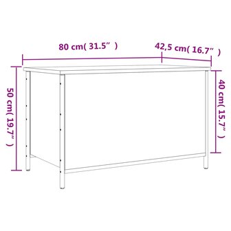 Opbergbankje 80x42,5x50 cm bewerkt hout zwart 8721012340640 12