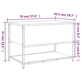 Opbergbankje 70x42,5x47 cm bewerkt hout sonoma eikenkleurig 8721012340701 12