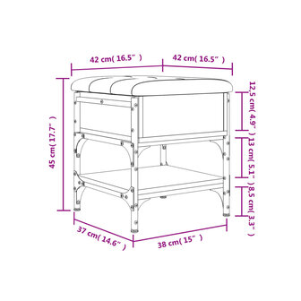 Schoenenbank 42x42x45 cm bewerkt hout zwart 8721012163850 11