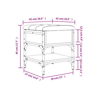 Schoenenbank 42x42x45 cm bewerkt hout bruineikenkleurig 8721012163898 11