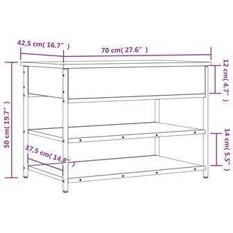 Schoenenbankje 70x42,5x50 cm bewerkt hout sonoma eikenkleurig 8721012340800 12