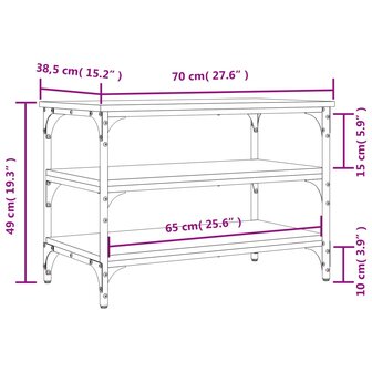 Schoenenbankje 70x38,5x49 cm bewerkt hout gerookt eikenkleurig 8721012340916 10