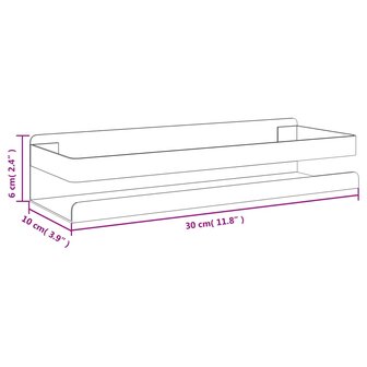 Doucherekje 30x10x6 cm geborsteld 304 roestvrij staal 8721012490420 8