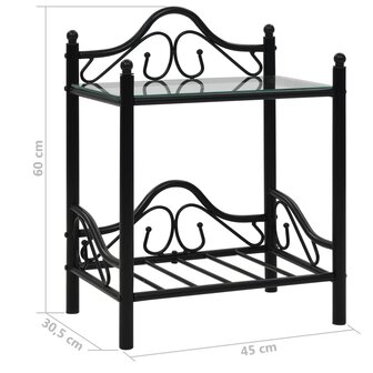 Nachtkastjes 45x30,5x60 cm staal en gehard glass 2 st 8718475613237 9