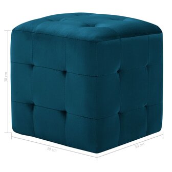 Nachtkastjes 2 st 30x30x30 cm fluweel blauw 8719883574622 6