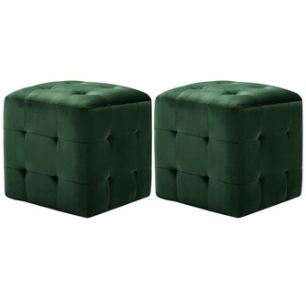 Nachtkastjes 2 st 30x30x30 cm fluweel groen 8719883574653 1