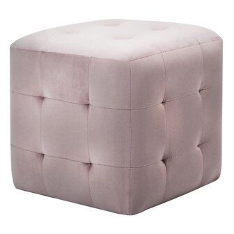 Nachtkastjes 2 st 30x30x30 cm fluweel roze 8719883574660 2