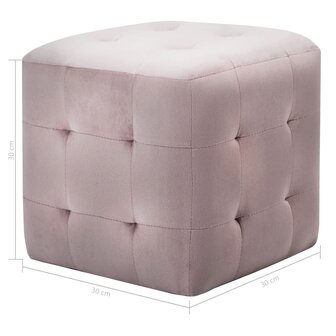 Nachtkastjes 2 st 30x30x30 cm fluweel roze 8719883574660 5