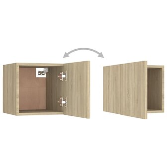 Nachtkastjes 2 st 30,5x30x30 cm spaanplaat sonoma eikenkleurig 8720286579770 9