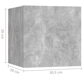 Nachtkastje 30,5x30x30 cm spaanplaat betongrijs 8720286579794 9