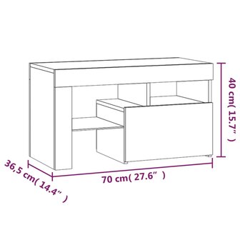 Nachtkastjes 2 st LED-verlichting 70x36,5x40 cm wit 8720845649180 11