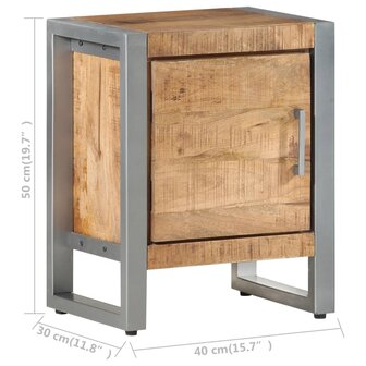 Nachtkastje 40x30x50 cm ruw mangohout 8720286066416 7