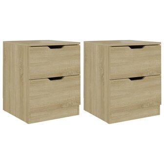 Nachtkastjes 2 st 40x40x50 cm bewerkt hout sonoma eikenkleurig 8720286343289 2