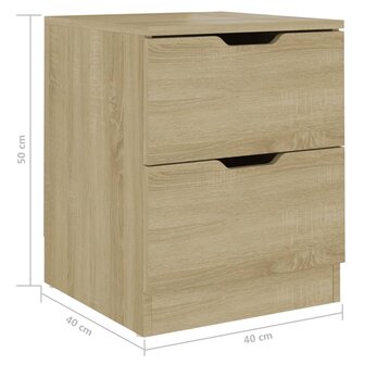 Nachtkastjes 2 st 40x40x50 cm bewerkt hout sonoma eikenkleurig 8720286343289 7