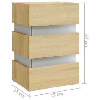 Nachtkastje 45x35x67 cm bewerkt hout sonoma eikenkleurig 8720286344415 8