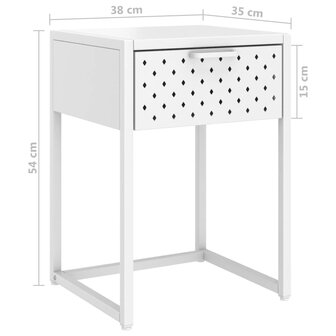 Nachtkastje 38x35x54 cm staal wit 8720286587997 9