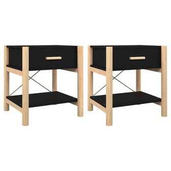 Nachtkastjes 2 st 42x38x45 cm bewerkt hout zwart 8720287102809 2