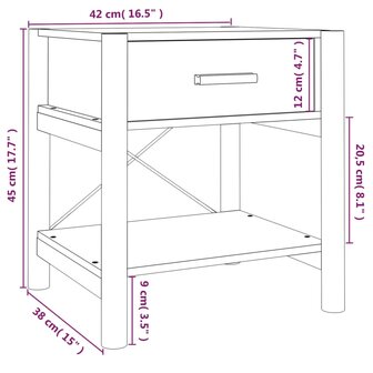 Nachtkastjes 2 st 42x38x45 cm bewerkt hout zwart 8720287102809 9