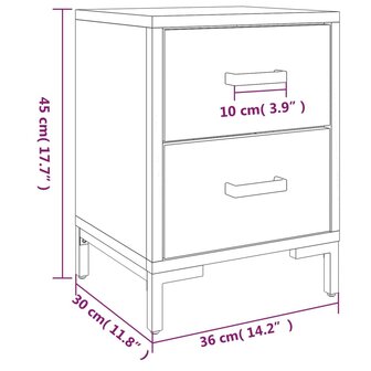 Nachtkastje 36x30x45 cm massief grenenhout 8720287202646 9