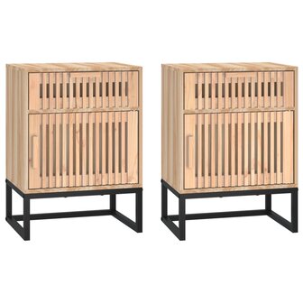 Nachtkastjes 2 st 40x30x55,5 cm bewerkt hout en ijzer 8720845726089 2