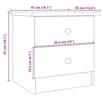 Nachtkastje ALTA 41x35x41 cm massief grenenhout 8720845886493 8