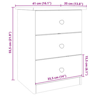 Nachtkastje ALTA 41x35x55,5 cm massief grenenhout 8720845886516 8