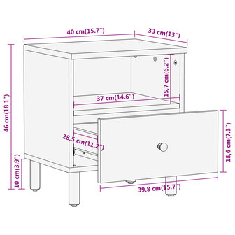 Nachtkastje 40x33x46 cm massief acaciahout 8720845422790 12