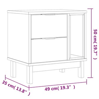 Nachtkastje FLAM 49x35x50 cm massief grenenhout 8721012107489 10