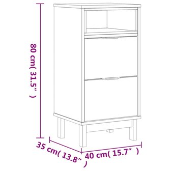 Nachtkastje FLAM 40x35x80 cm massief grenenhout 8721012107496 10