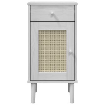 Nachtkastje SENJA rattan-look 40x35x80 cm grenenhout wit 8721012134331 5