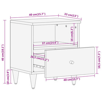 Nachtkastjes 2 st 40x33x46 cm massief mangohout 8721012108134 11