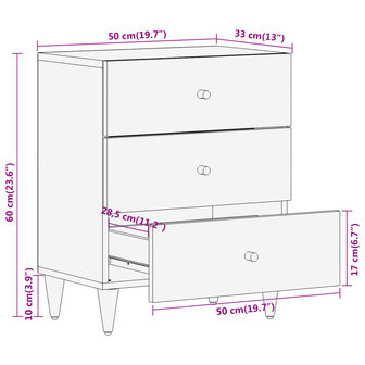 Nachtkastje 50x33x60 cm massief mangohout 8721012108158 10
