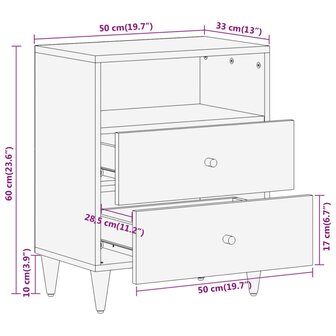 Nachtkastje 50x33x60 cm massief mangohout 8721012108165 10