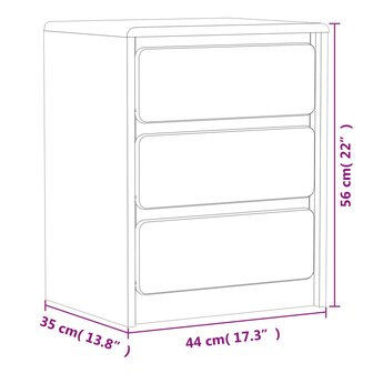 Nachtkastje SAUDA 44x35x56 cm massief grenenhout eikenkleur 8721012459205 8