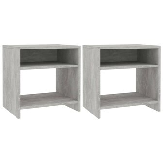 Nachtkastjes 2 st 40x30x40 cm bewerkt hout betongrijs 8719883671796 1