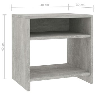 Nachtkastjes 2 st 40x30x40 cm bewerkt hout betongrijs 8719883671796 6