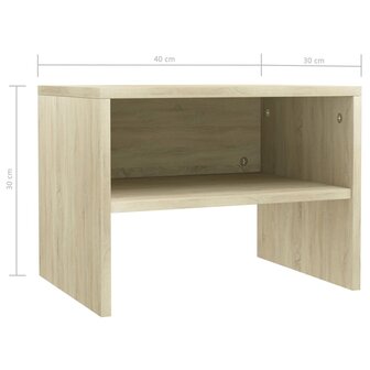 Nachtkastjes 2 st 40x30x30 cm bewerkt hout sonoma eikenkleurig 8719883672311 7