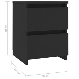 Nachtkastjes 2 st 30x30x40 cm bewerkt hout zwart 8719883739137 7