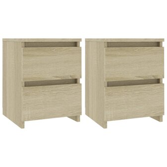 Nachtkastjes 2 st 30x30x40 cm bewerkt hout sonoma eikenkleurig 8719883739175 2