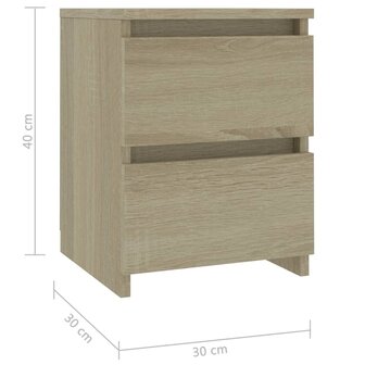 Nachtkastjes 2 st 30x30x40 cm bewerkt hout sonoma eikenkleurig 8719883739175 7