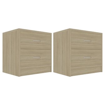 Nachtkastjes 2 st 40x30x40 cm bewerkt hout sonoma eikenkleurig 8719883816371 2