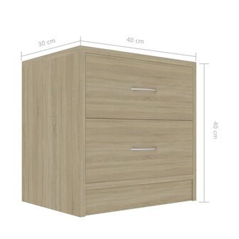 Nachtkastjes 2 st 40x30x40 cm bewerkt hout sonoma eikenkleurig 8719883816371 7