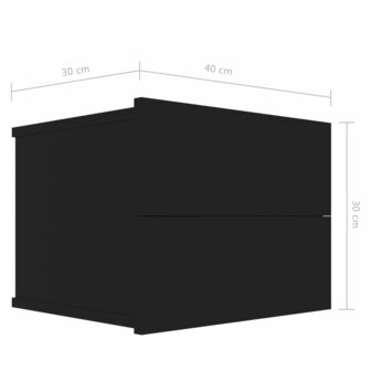 Nachtkastjes 2 st 40x30x30 cm bewerkt hout zwart 8719883816517 8