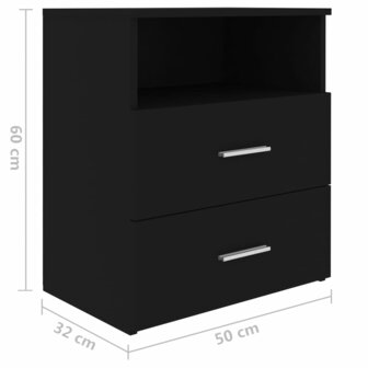 Nachtkastjes 2 st 50x32x60 cm zwart 8720286586815 9