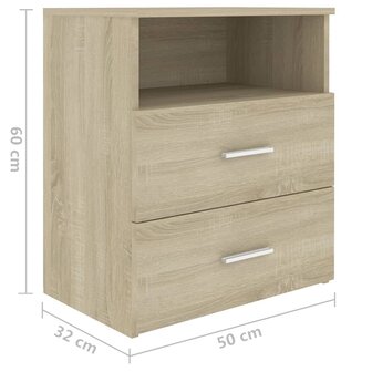 Nachtkastje 50x32x60 cm sonoma eikenkleurig 8720286586846 8