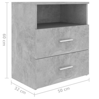 Nachtkastjes 2 st 50x32x60 cm betongrijs 8720286586877 9