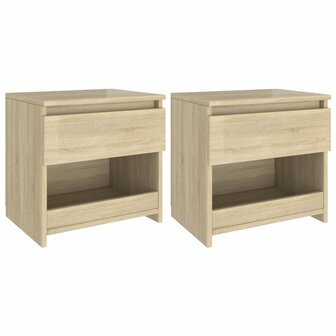 Nachtkastjes 2 st 40x30x39 cm bewerkt hout sonoma eikenkleurig 8720286352960 2