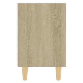 Nachtkastje met houten poten 40x30x50 cm sonoma eikenkleurig 8720286355947 5